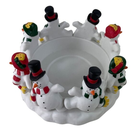 Frolicking Frosty's Candle Holder Snowmen Christmas Partylite w/Box - Picture 2 of 15